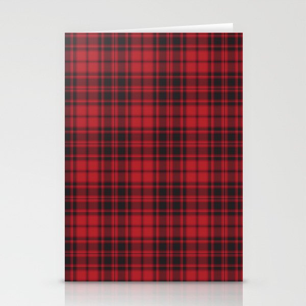 Red Plaid Tartan Textured Pattern Stationery Cards