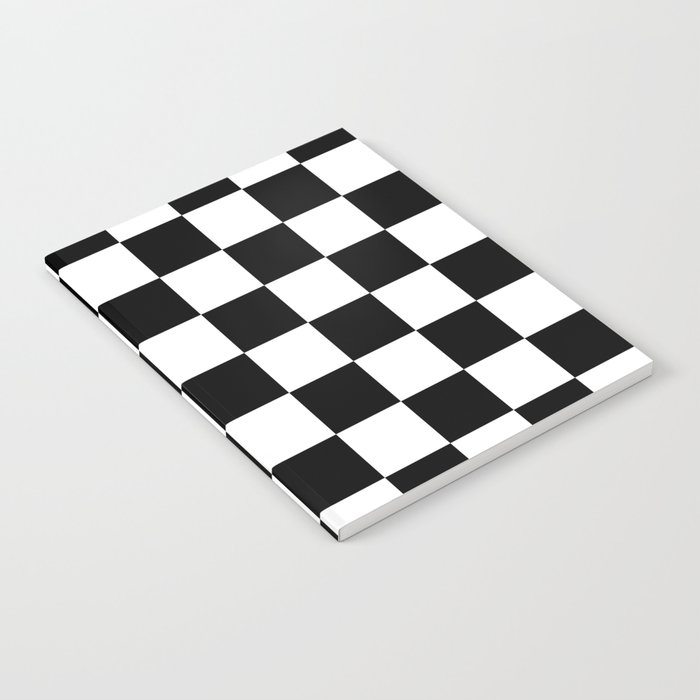 Black & White Checker Checkerboard Checkers Notebook