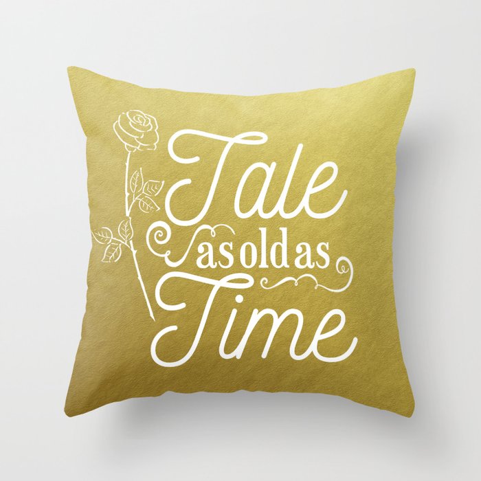 Beauty and The Beast Tale as Old as Time Linen Cotton throw Pillow Cover