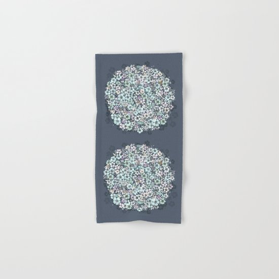 Flower Circle, mist blue Hand & Bath Towel