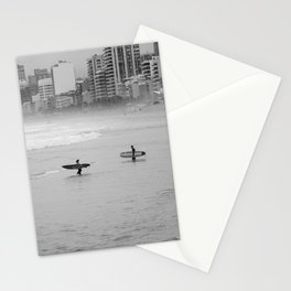 Surfers in Black and White Stationery Cards