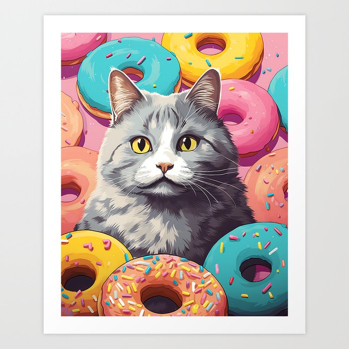 Donut Cat #2 Art Print