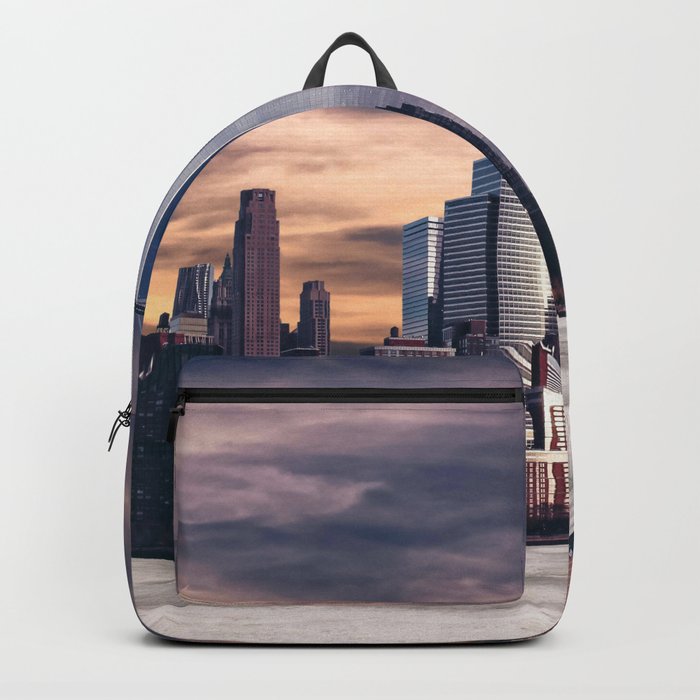 Dramatic City Skyline NYC Backpack by newyorkcityart Society6