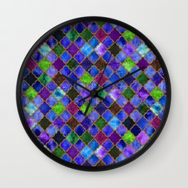 Peacock Arabesque Digital Quilt Wall Clock