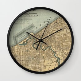 Vintage Map of Cleveland OH (1894) Wall Clock