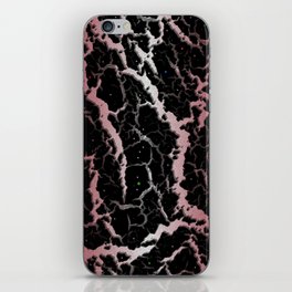 Cracked Space Lava - Burgundy/White iPhone Skin