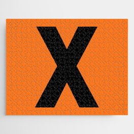 Letter X (Black & Orange) Jigsaw Puzzle