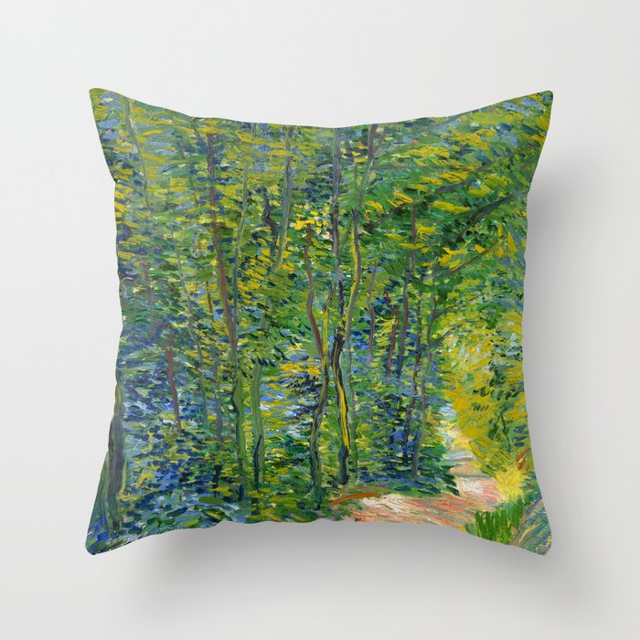 Vincent van Gogh "Path in the Wood" Throw Pillow