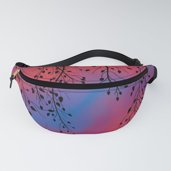 Bright Red Sunset with Vines Fanny Pack