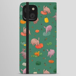 Aardvark and pumpkins 4 iPhone Wallet Case