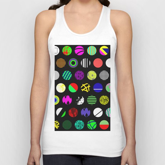 Eclectic Circles - Abstract collage of random, colourful, bold, eclectic circles Unisex Tank Top