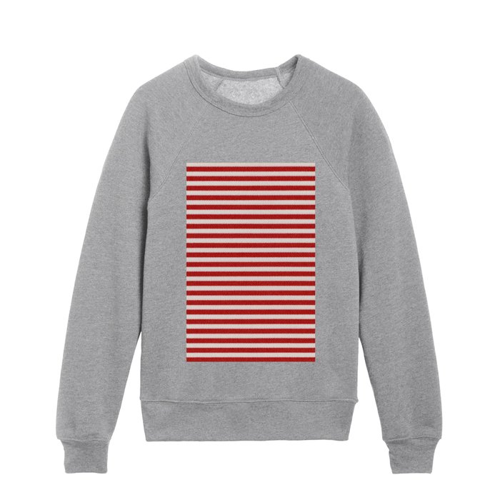 Preppy Red Textured Horizontal Kids Crewneck