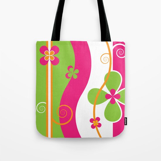 Colorful Spring Floral Graphic Art II Tote Bag