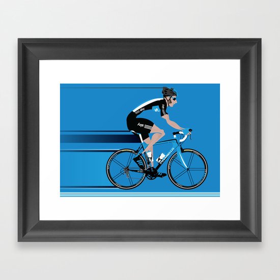 Bradley Wiggins Team Sky Framed Art Print