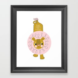 Pink Lion Framed Art Print