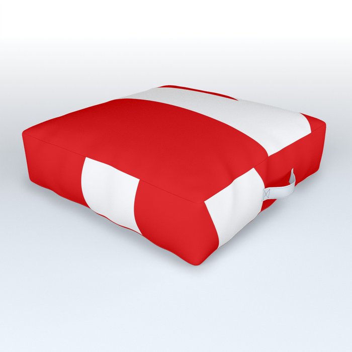 Letter K (White & Red) Outdoor Floor Cushion