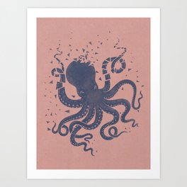 Octopus in the Deep Pastel Version Art Print