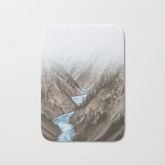 Mountain blue river Bath Mat
