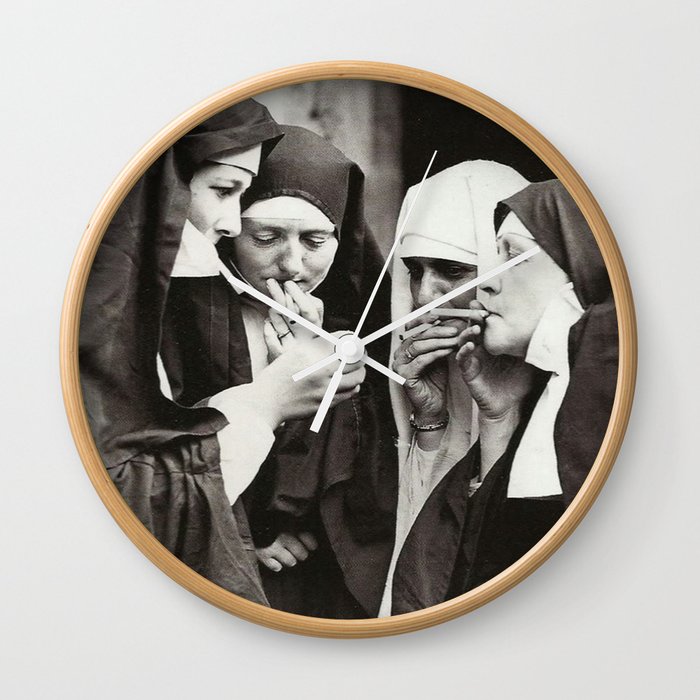 Nuns Smoking Wall Clock