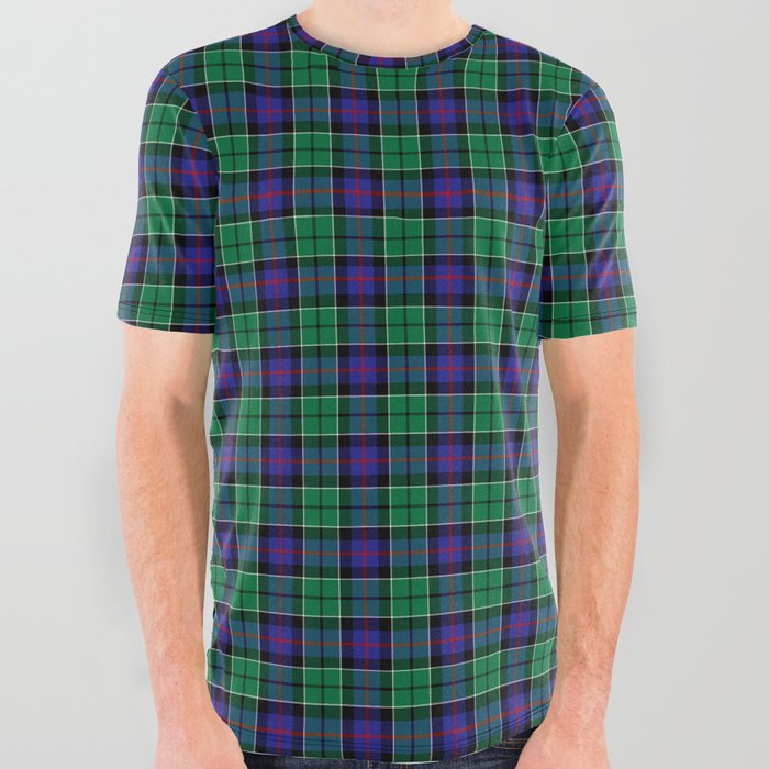 Clan Leslie Hunting Tartan All Over Graphic Tee