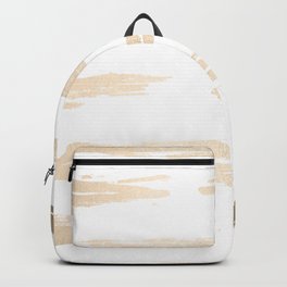 Simply Brushed Stripe White Gold Sands on White Backpack