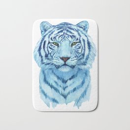 Blue Tiger 2022 symbol 21-0113 Bath Mat | Schukina, 2022, Tiger, New, Watercolor, Happy, Panthera, Bigcat, Portrait, Painting 