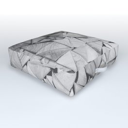 White Triangles Pattern Design Outdoor Floor Cushion