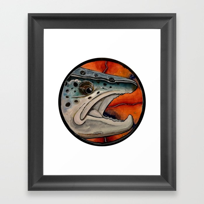 The Cobalt Killer salmon. Framed Art Print