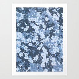 Blue Flower Patch Illustration Art Print