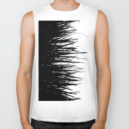 Concrete Fringe Black on Side Biker Tank