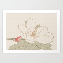 Flower & Frog Art Print