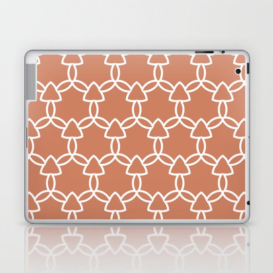 Pink and White Tessellation Line Pattern 29 Pairs Dulux 2022 Popular Colour Treasured Coral Laptop & iPad Skin