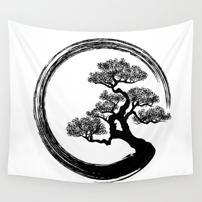 Enso Zen Circle And Bonsai Tree Wall Tapestry By K9printart Society6