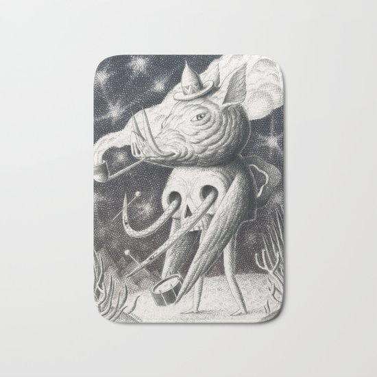 Pig Pipe Skull Bath Mat