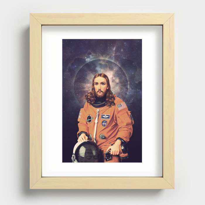 Jesus "Space Age" Christ - A Holy Astronaut Recessed Framed Print