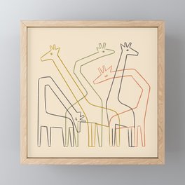 Five Giraffes Framed Mini Art Print