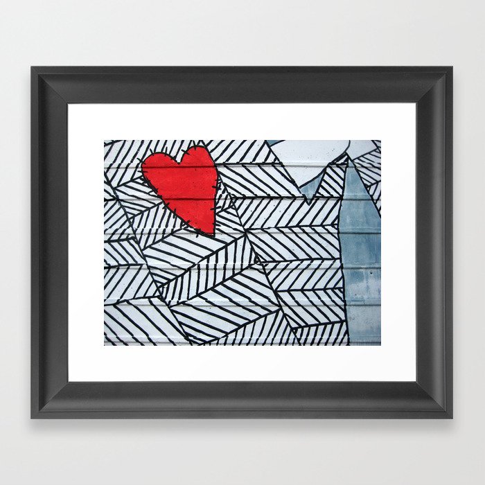 Heart On A Wall Framed Art Print