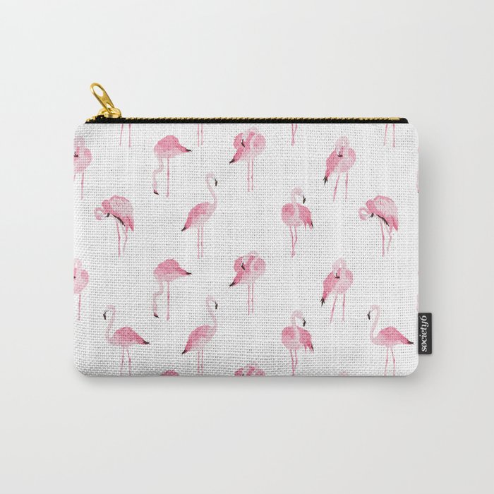 pink flamingo print Carry-All Pouch