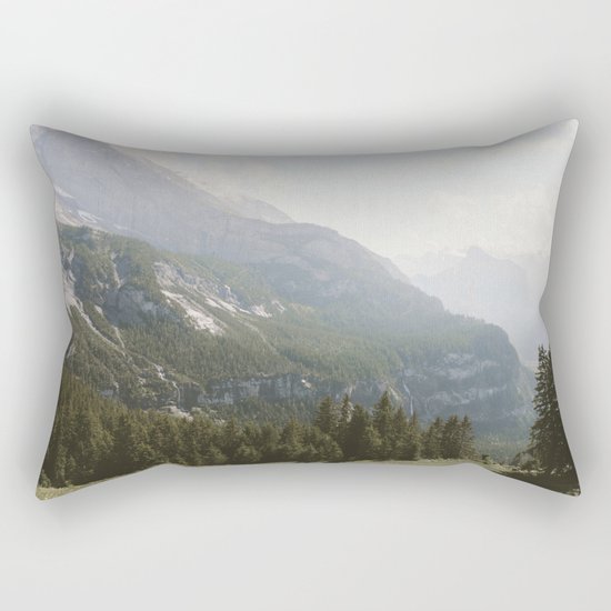 A Switzerland Mountain Valley - Landscape Photography Rectangular Pillow