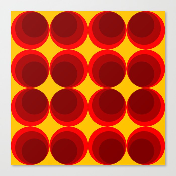 70s Mod Circles Pattern Canvas Print