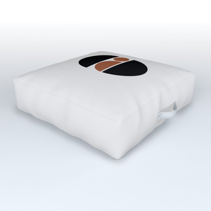 Sleeping Baby - Zen Minimalist Design - Black & Tan Outdoor Floor Cushion