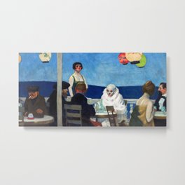 Edward Hopper - Soir Bleu Metal Print | Hopper, Clown, Restaurant, Night, Realism, Blue, French, America, Painting, Cafe 
