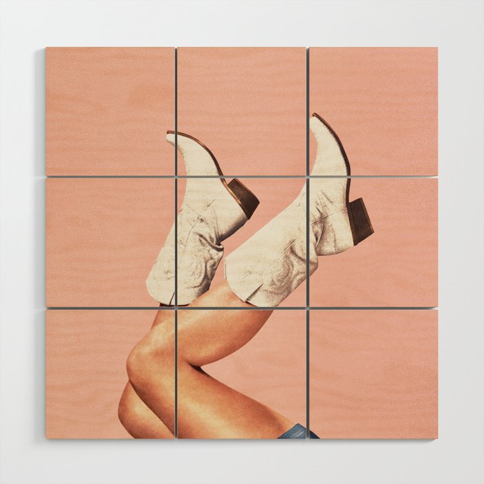 These Boots - Peach / Pink Wood Wall Art