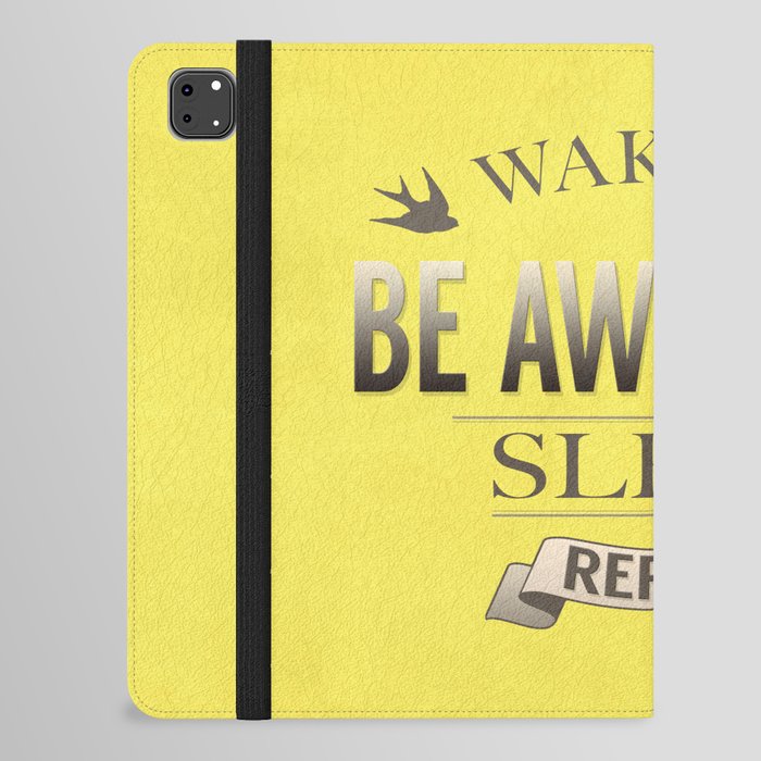 Be Awesome. Repeat. (Yellow) iPad Folio Case