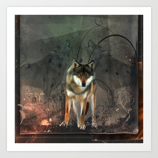 Awesome wolf Art Print