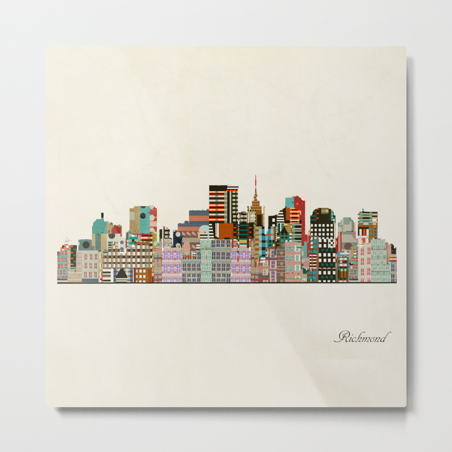 Richmond Virginia Skyline Metal Print By Bribuckley Society6