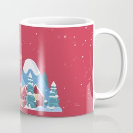 Merry Christmas Background With Winter holidays in the mountains concept banner. Coffee Mug