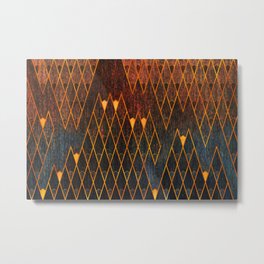 Geometric | Fireworks Metal Print | Fire, Abstract, 1920S, Rust, Graphicdesign, Luxury, Deco, Gold, Metallic, Vintage 