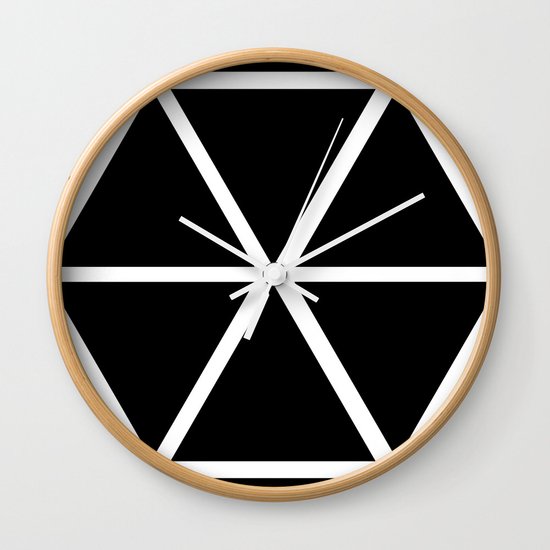 BLACK & WHITE TRIANGLES Wall Clock
