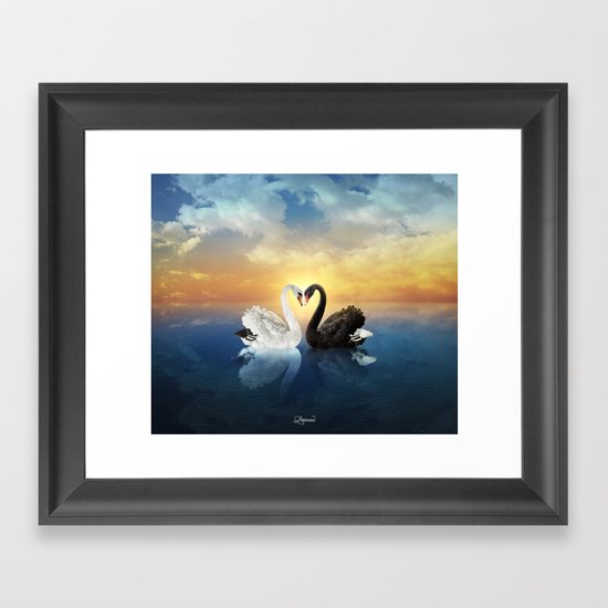 Cisnes Love Framed Art Print